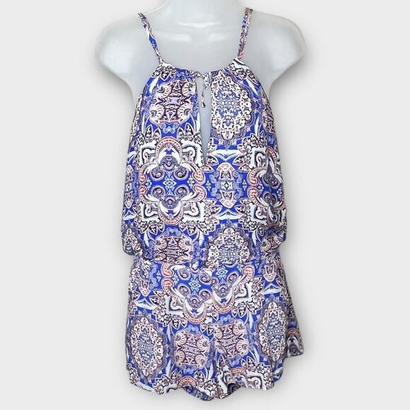 PARKER 100% Silk Morello Romper in Brocatto Size XS | Boho Summer Paisley - Picture 3 of 8